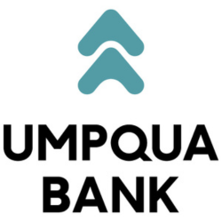 Umpqua Bank logo with light blue chevron-like tree